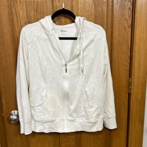 Large zip up hoodie, crème colored